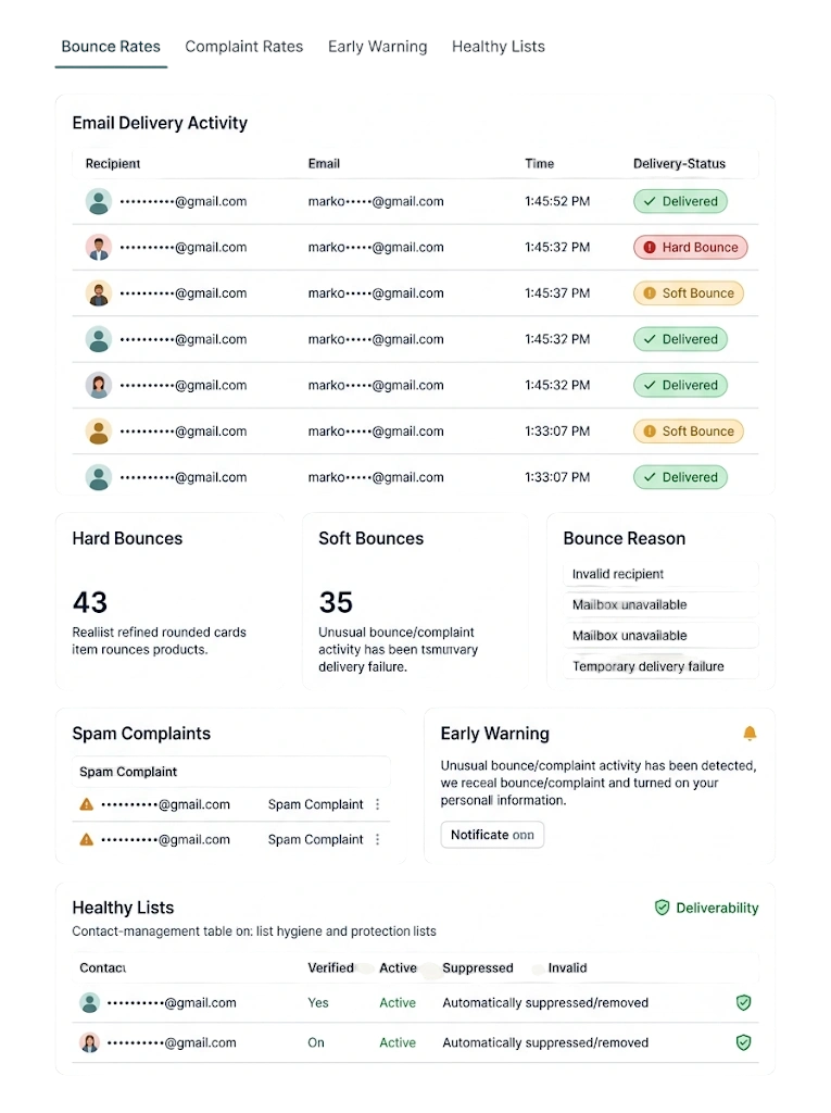 Bounce & Complaint Reports — GetBiz Campaign