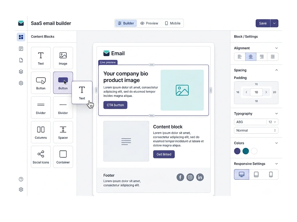GetBiz Campaign drag-and-drop builder