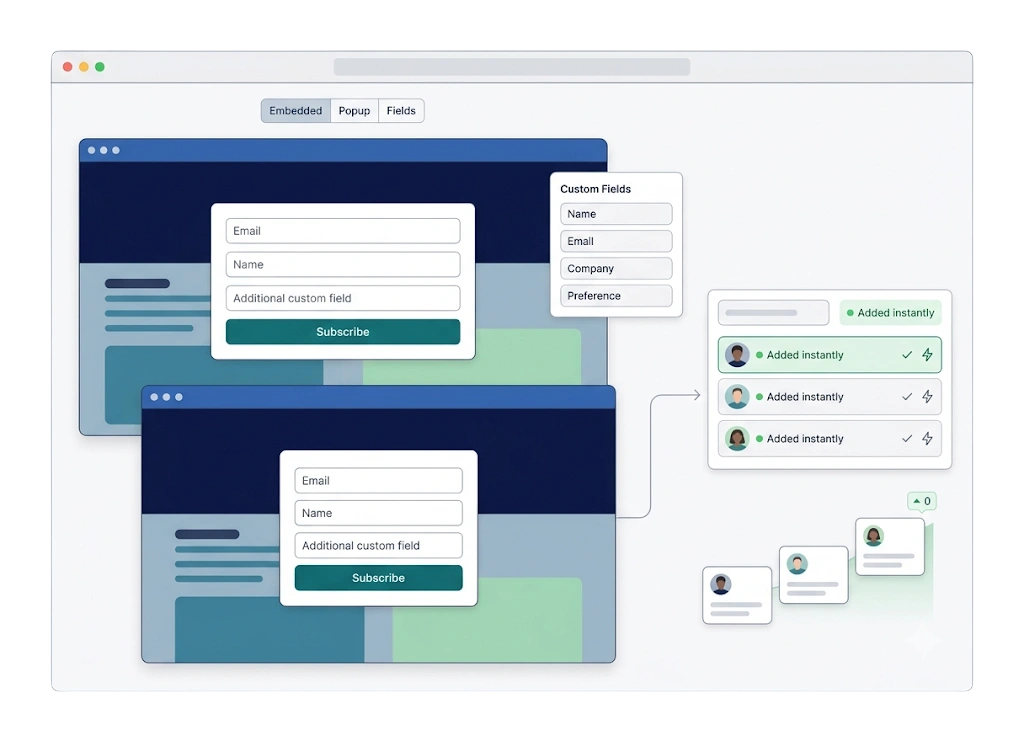 Capture subscribers with forms.