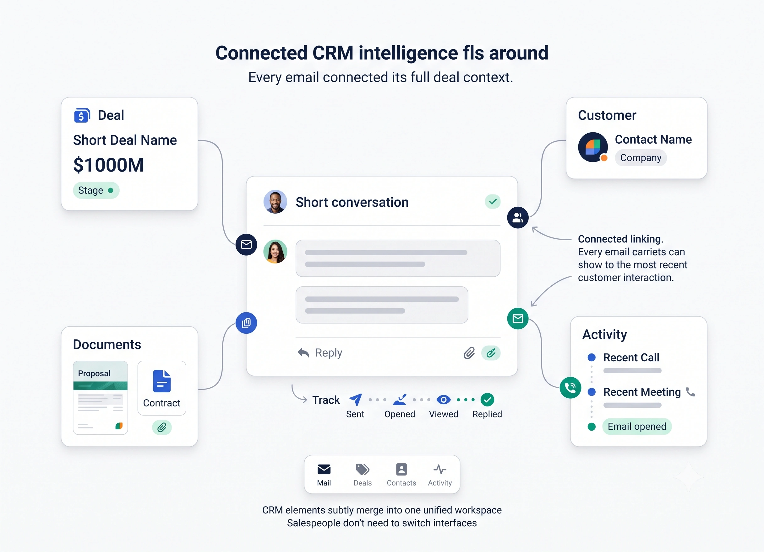 Email inside the CRM.