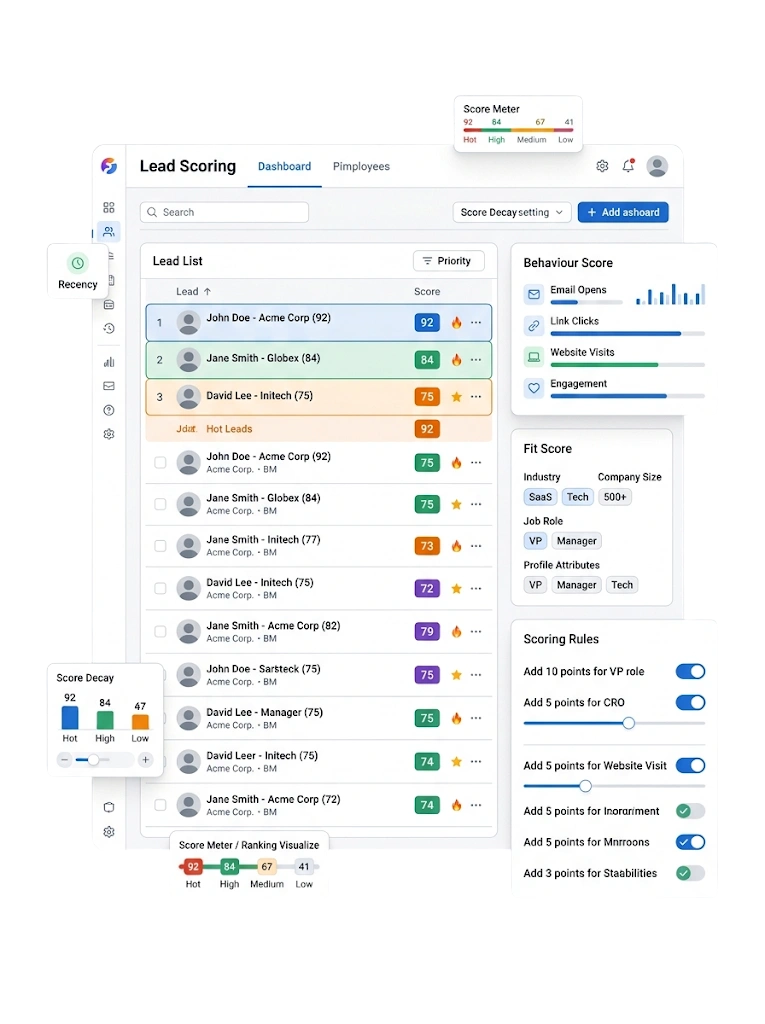 GetBiz CRM lead scoring
