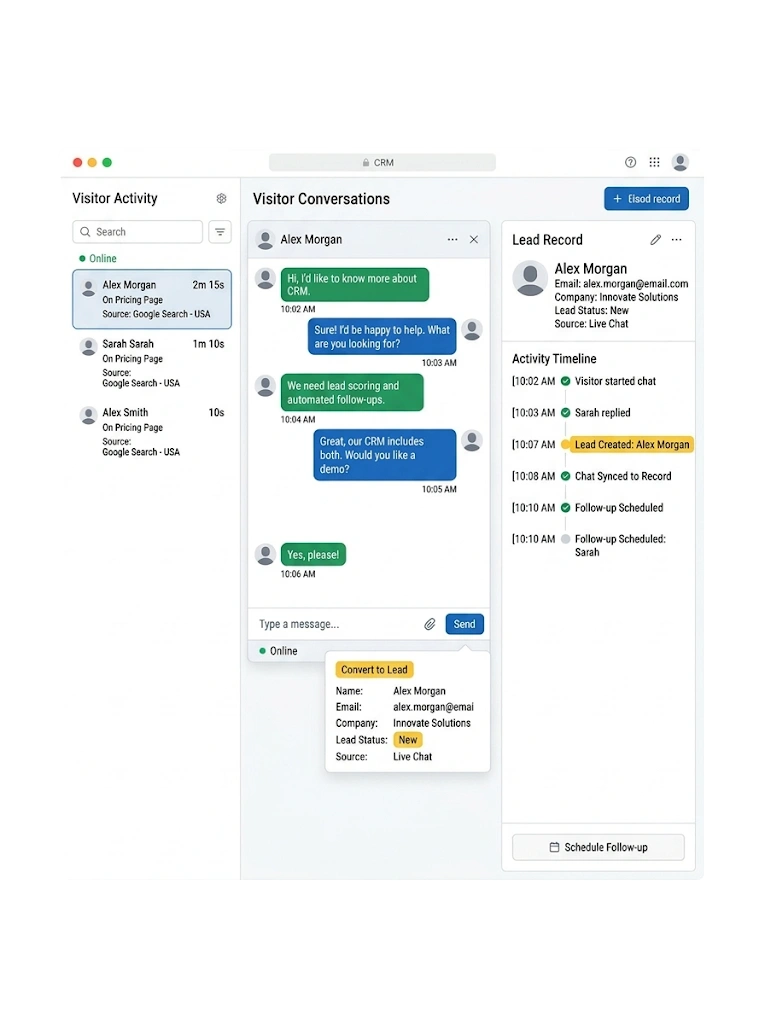 GetBiz CRM live chat