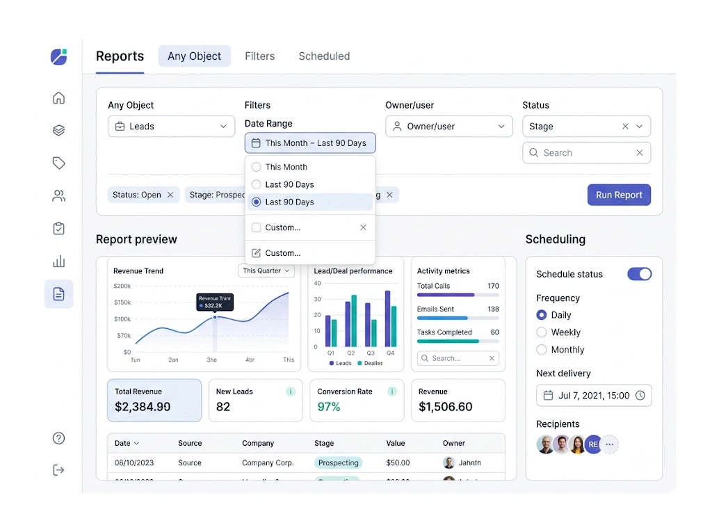 GetBiz CRM reports