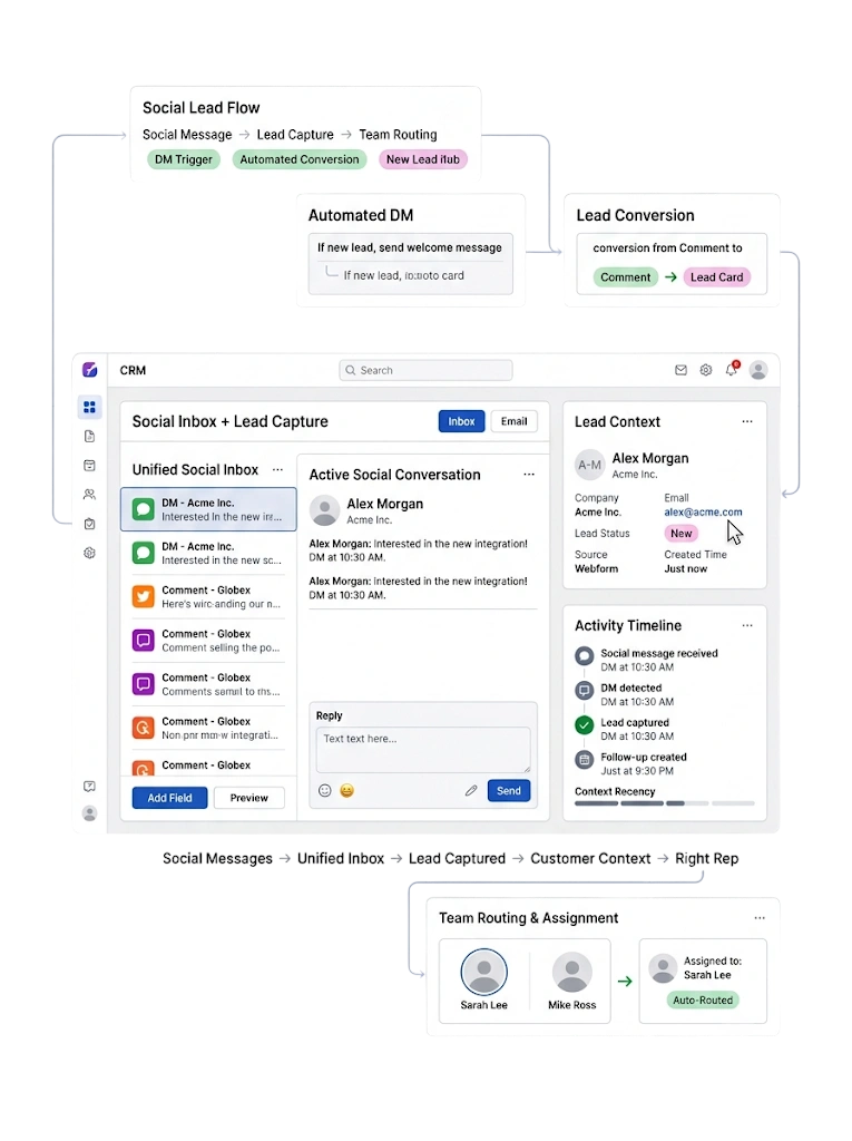 GetBiz CRM social media