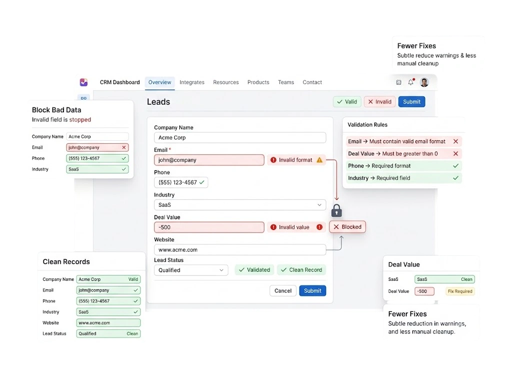 CRM validation rule