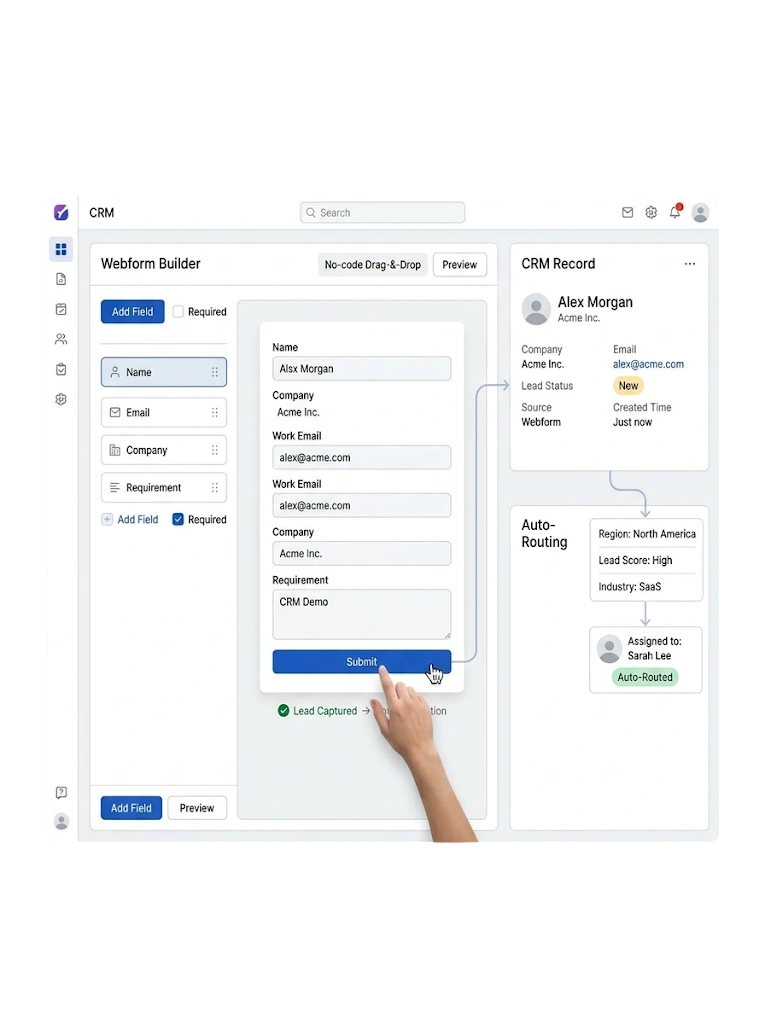GetBiz CRM web forms