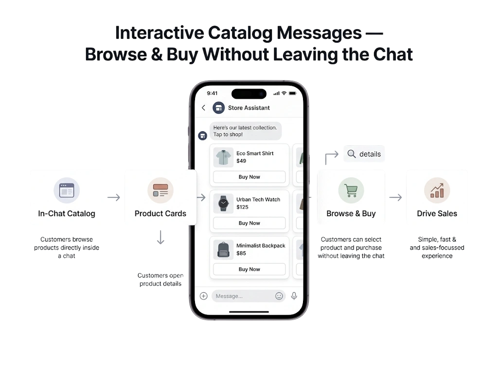 GetBiz WhatsApp interactive catalog messages