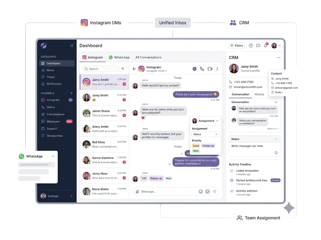 GetBiz WhatsApp unified instagram inbox