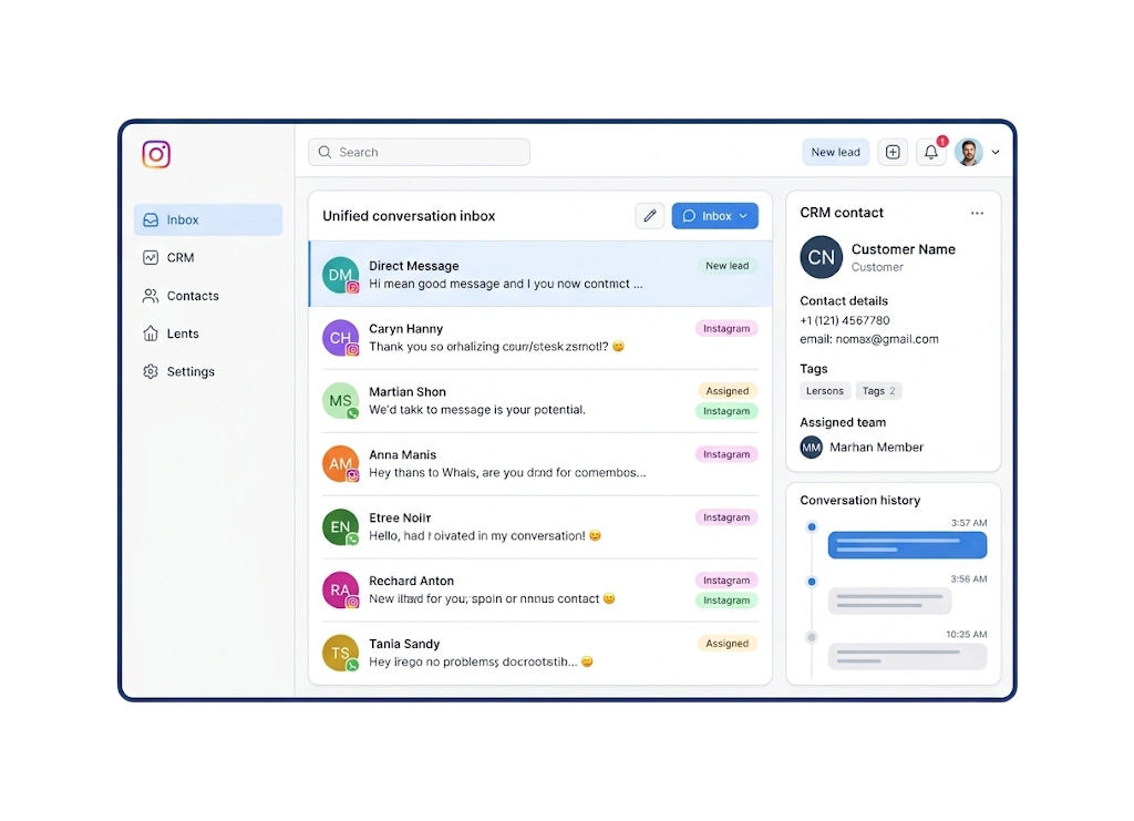 Manage Instagram in one inbox.