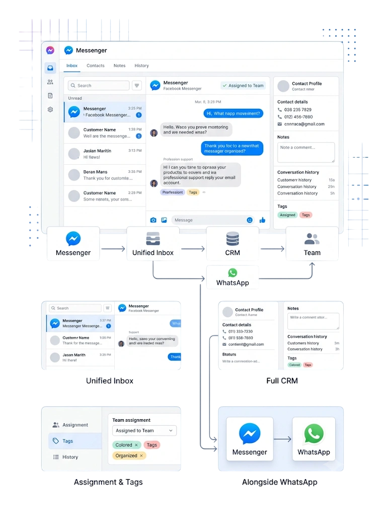 Messenger Inbox CRM — GetBiz WhatsApp