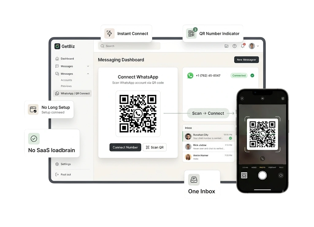GetBiz WhatsApp qr connect