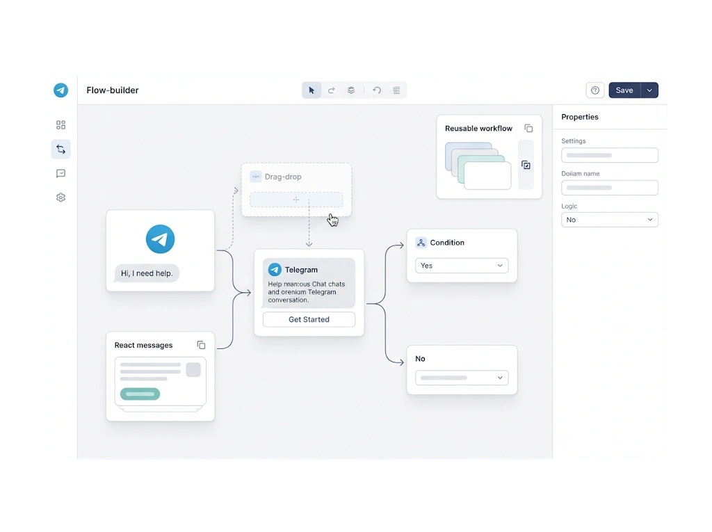 GetBiz WhatsApp flow builder for telegram